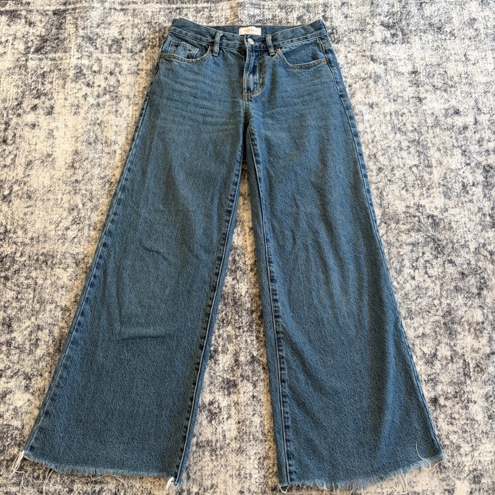 PacSun Lena Super Baggy Raw Hem Jeans Size 22 Blue Womens Wide Leg Denim Skater‎